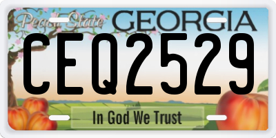 GA license plate CEQ2529