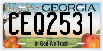 GA license plate CEQ2531