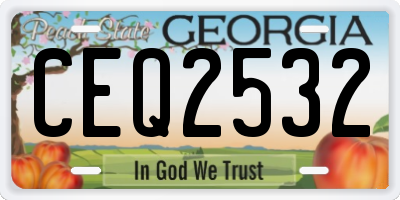 GA license plate CEQ2532