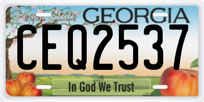 GA license plate CEQ2537
