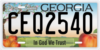 GA license plate CEQ2540