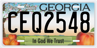 GA license plate CEQ2548