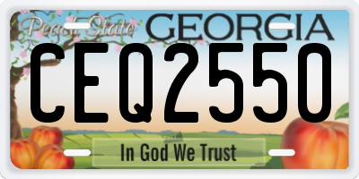 GA license plate CEQ2550