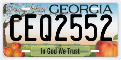 GA license plate CEQ2552