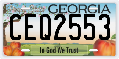 GA license plate CEQ2553
