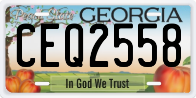 GA license plate CEQ2558
