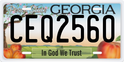 GA license plate CEQ2560