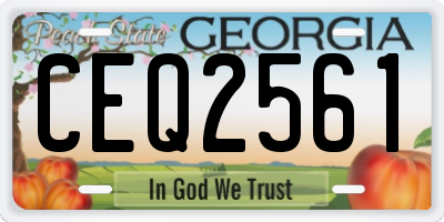 GA license plate CEQ2561