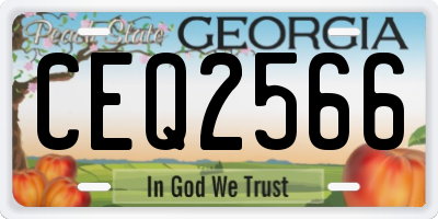 GA license plate CEQ2566