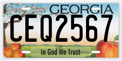 GA license plate CEQ2567