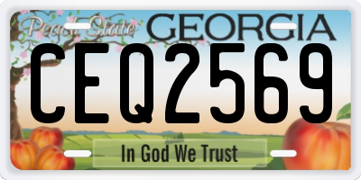 GA license plate CEQ2569