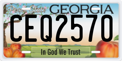 GA license plate CEQ2570