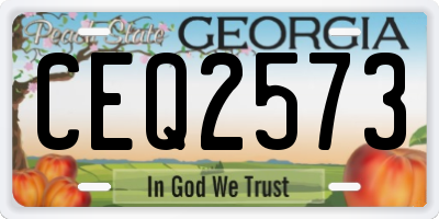 GA license plate CEQ2573