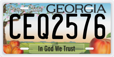 GA license plate CEQ2576