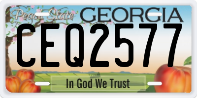 GA license plate CEQ2577