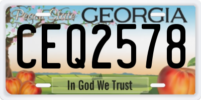 GA license plate CEQ2578