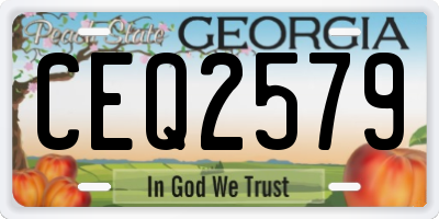 GA license plate CEQ2579