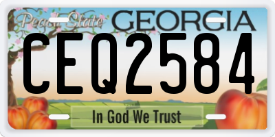 GA license plate CEQ2584