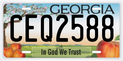 GA license plate CEQ2588