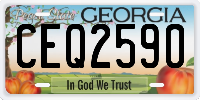 GA license plate CEQ2590
