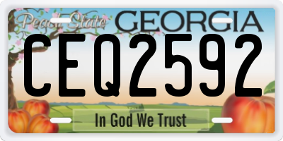 GA license plate CEQ2592