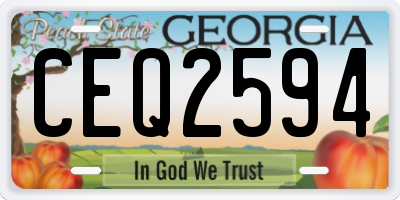 GA license plate CEQ2594