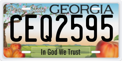 GA license plate CEQ2595