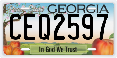 GA license plate CEQ2597