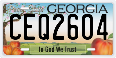 GA license plate CEQ2604
