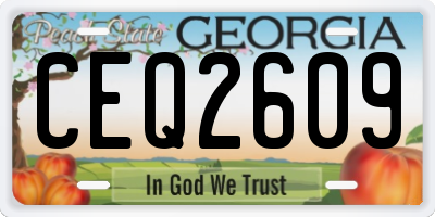 GA license plate CEQ2609