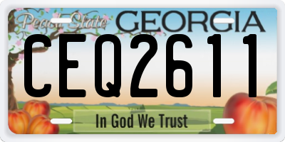 GA license plate CEQ2611