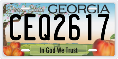 GA license plate CEQ2617