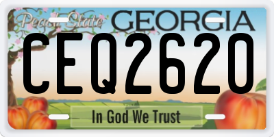 GA license plate CEQ2620