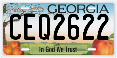 GA license plate CEQ2622