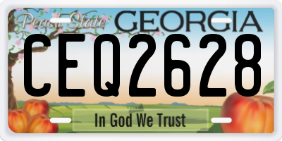GA license plate CEQ2628