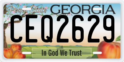 GA license plate CEQ2629