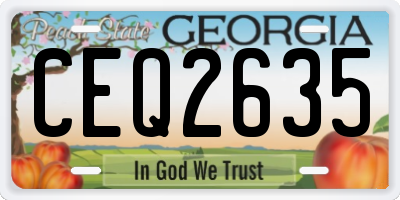 GA license plate CEQ2635