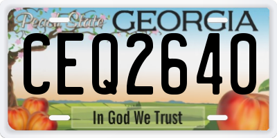 GA license plate CEQ2640