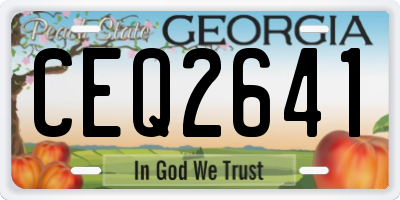 GA license plate CEQ2641