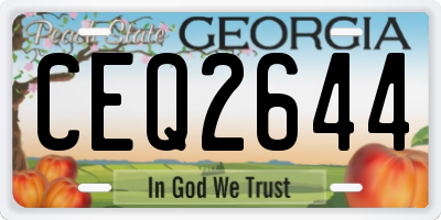 GA license plate CEQ2644