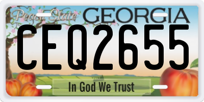 GA license plate CEQ2655