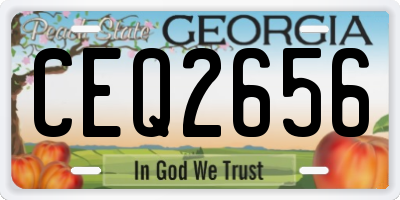 GA license plate CEQ2656