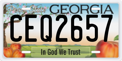 GA license plate CEQ2657