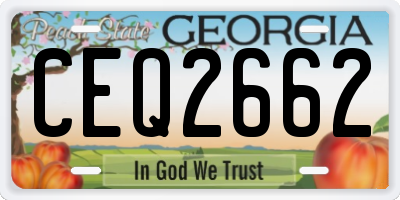 GA license plate CEQ2662