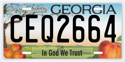 GA license plate CEQ2664