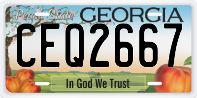 GA license plate CEQ2667