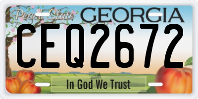 GA license plate CEQ2672