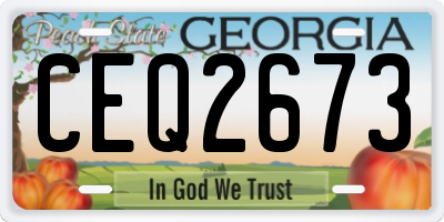GA license plate CEQ2673
