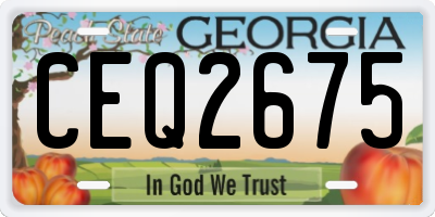 GA license plate CEQ2675