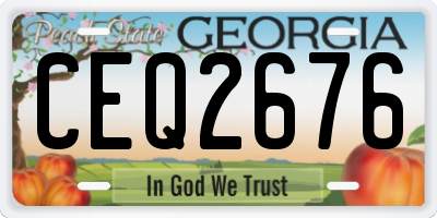GA license plate CEQ2676